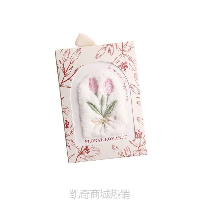 创意郁金香刺绣绣花伴手礼毛巾小礼品批发婚礼结婚伴娘洗脸方巾