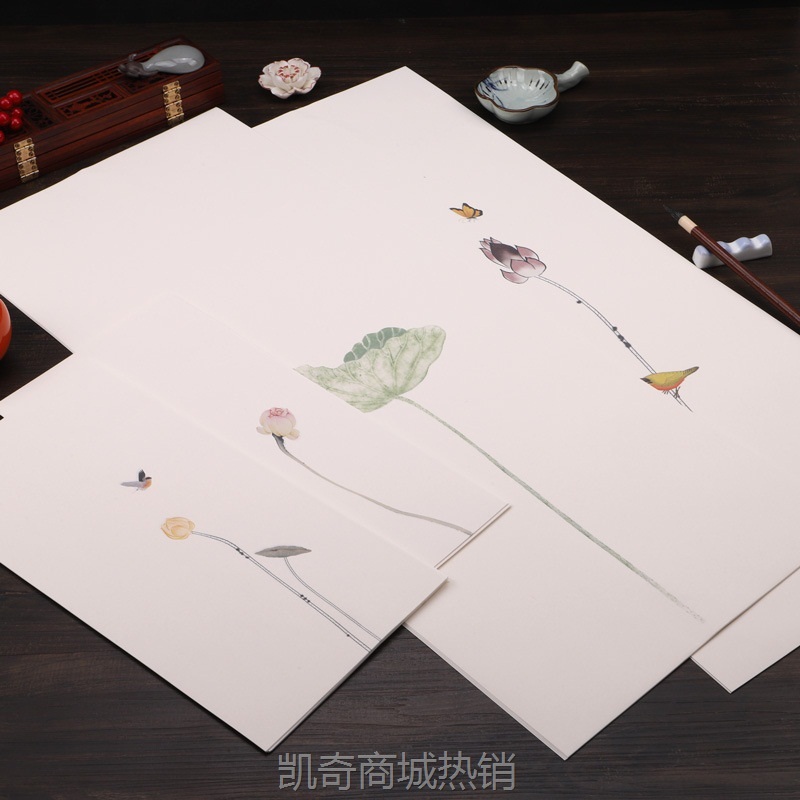 小楷书法作品纸半生熟微喷蜡染古意小手札毛笔字书法作品创作专用