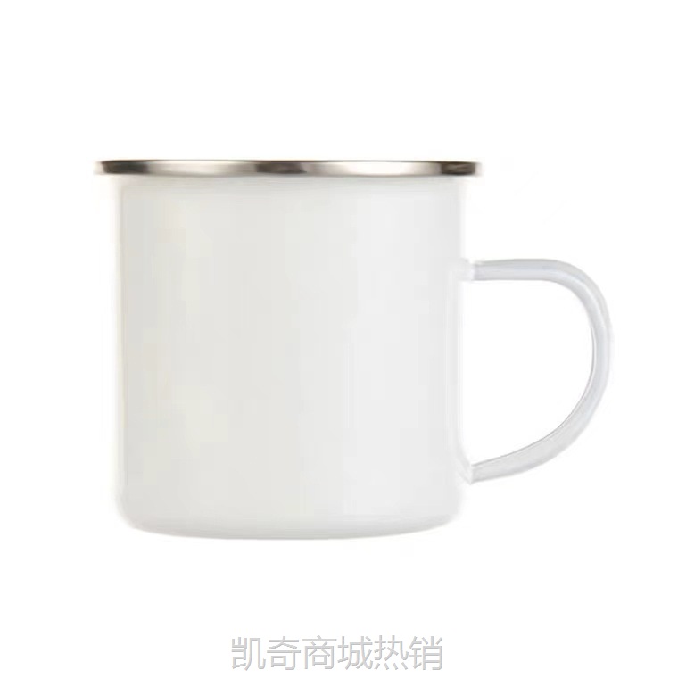 加厚彩色怀旧红色搪瓷杯包边搪瓷缸子复古老式铁茶缸子印logo外贸