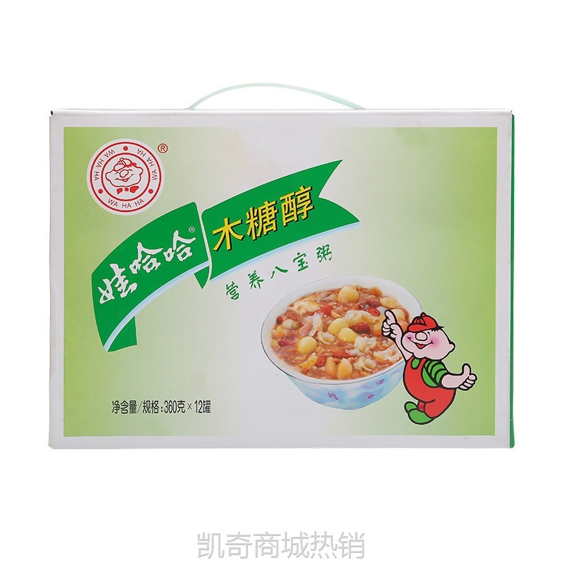 娃哈哈木糖醇八宝粥350g*12瓶 哇哈哈速食早餐粥整箱中秋节送礼