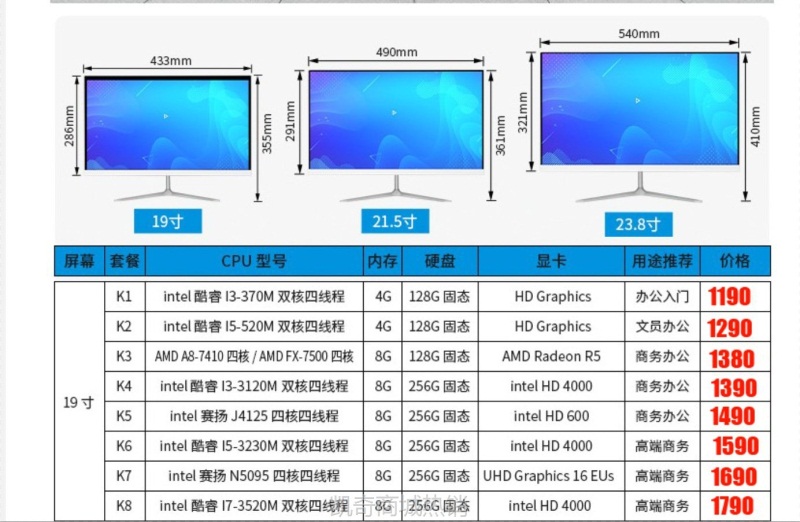 【♥首单999♥】商务【一体机电脑】办公教育培训房产中介专供电脑一体机行业配套