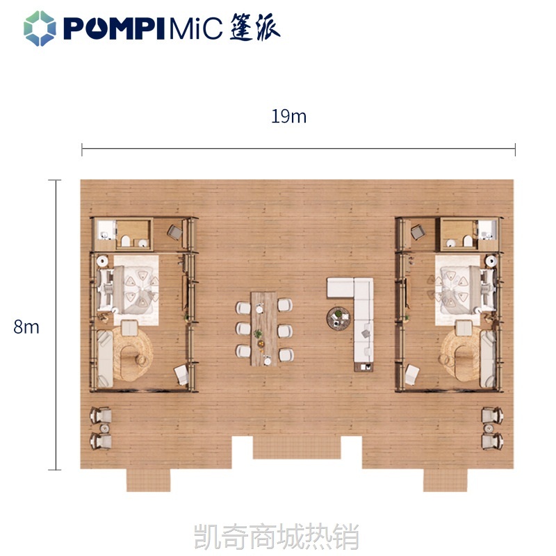 【♥首单299元♥】新款高端旅游景区民宿酒店帐篷木屋帐篷两室一厅两卫野奢帐屋