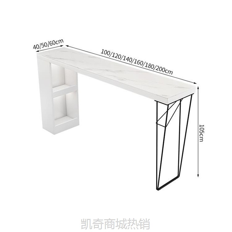 北欧轻奢岩板吧台桌小户型家用开放式厨房餐桌客厅隔断实木吧台桌