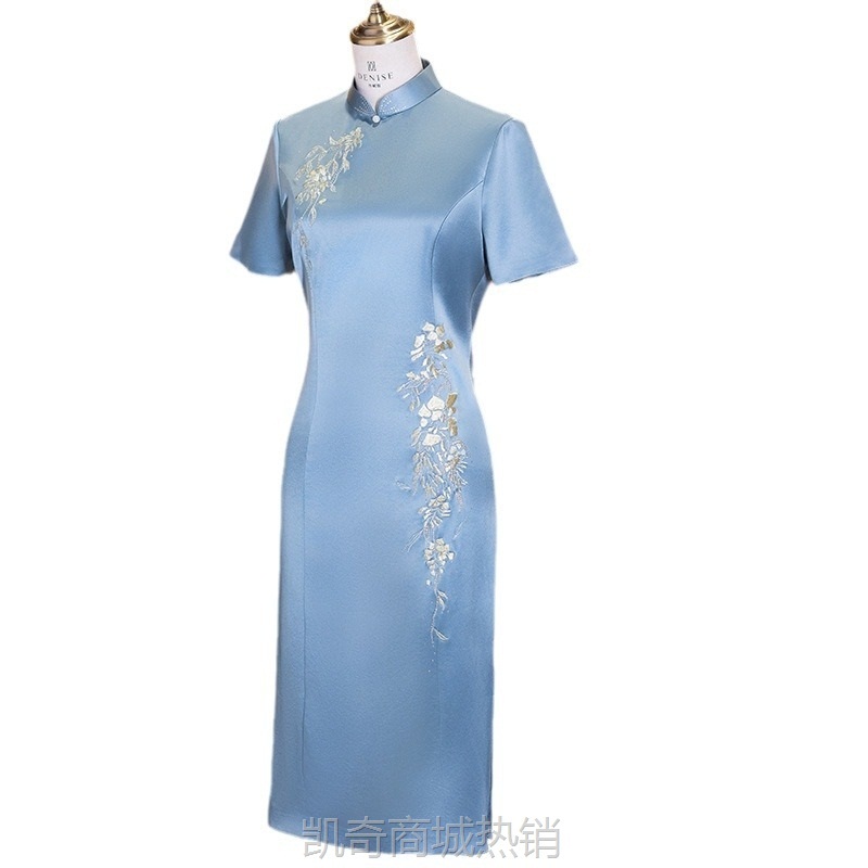 喜婆婆2024新款妈妈装婚宴礼服旗袍中年结婚婚礼喜服平时可穿大码