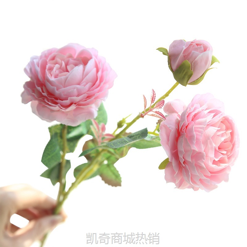 婚庆牡丹仿真玫瑰花 装饰客厅家居假花摆件布置绢花花束仿真花