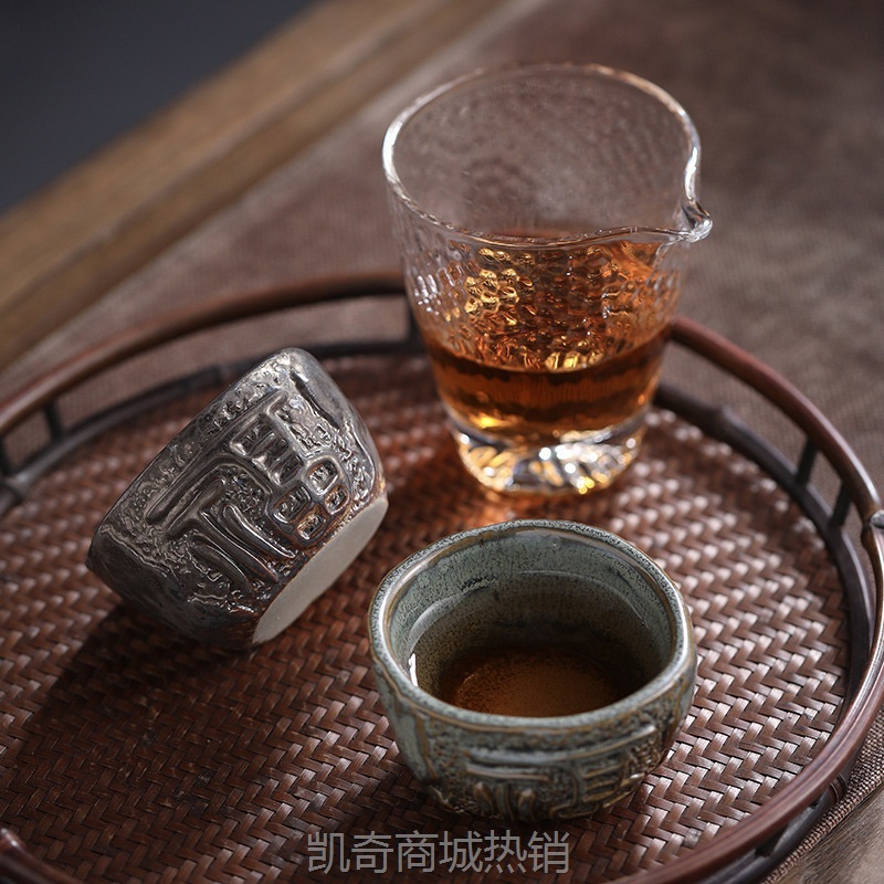 家用日式品茗杯复古陶瓷茶杯功夫茶具个人杯中式禅意窑变水杯茶盏