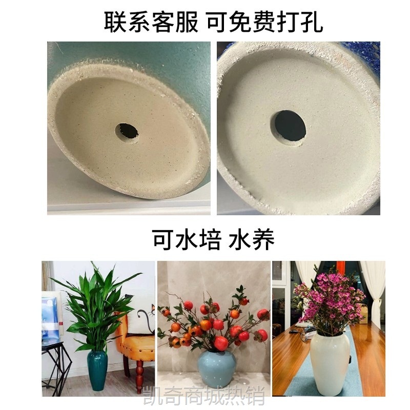 景德镇陶瓷花瓶摆件客厅插花新中式玄关装饰品花器复古粗陶罐酷酷